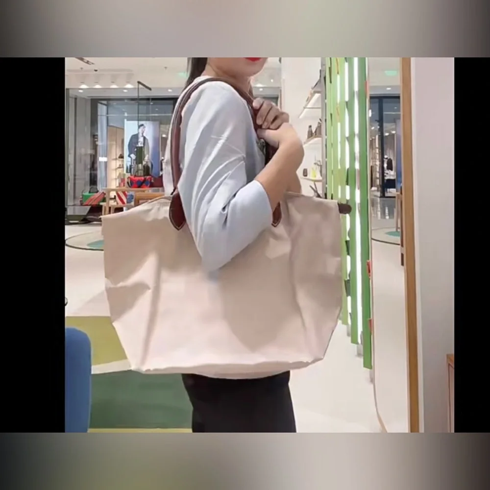 Longchamp Le Pliage large tote bag paper white color - Picture 2 of 11